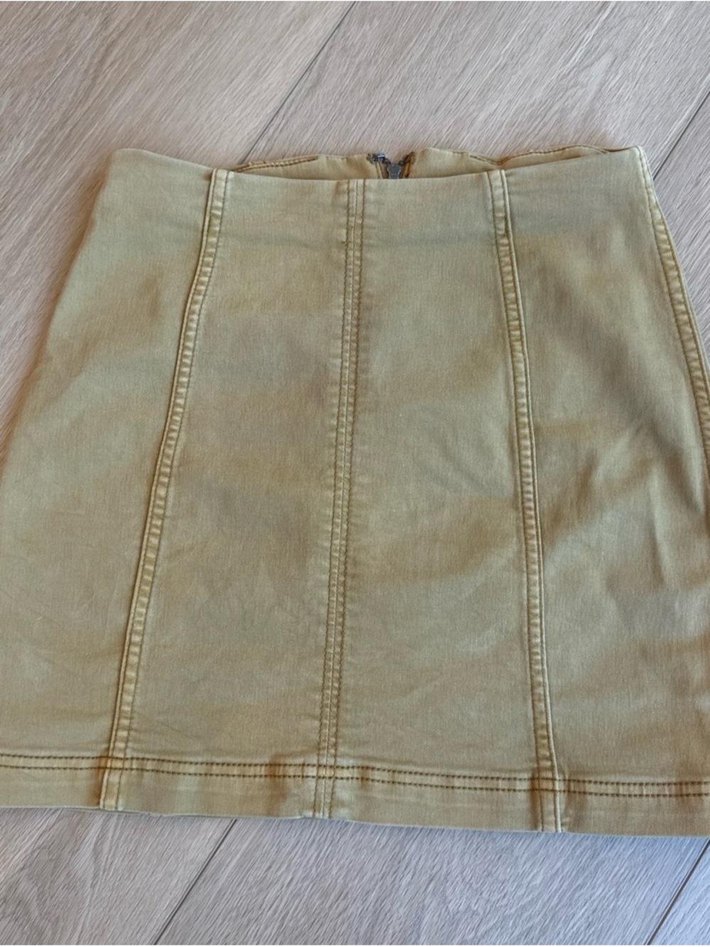 Free People Mini Skirt in Tan Khaki